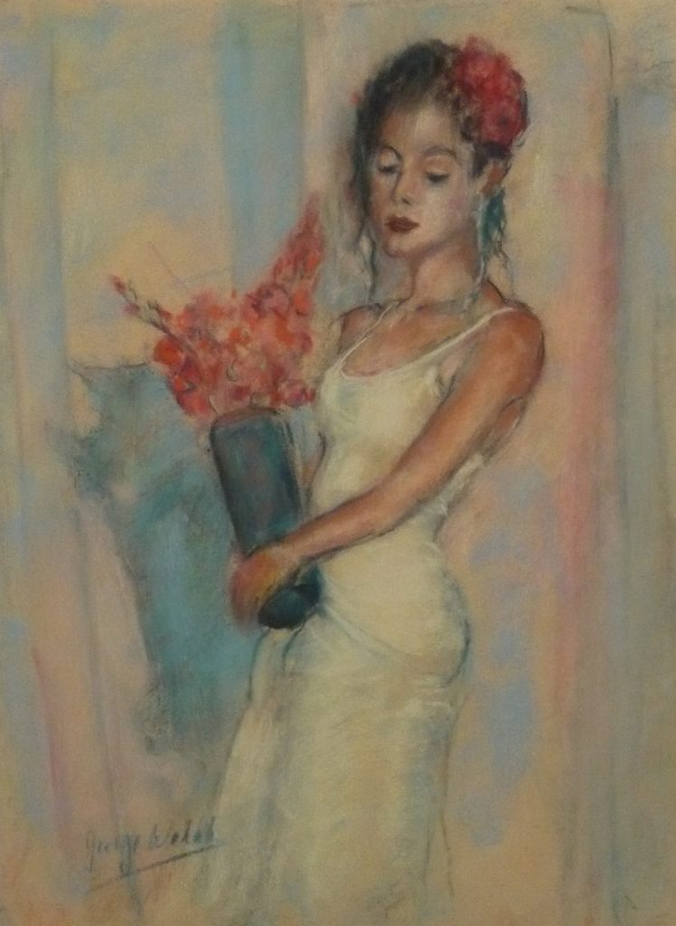 Woman and vase